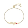 Thumbnail Image 1 of Lab-Created Ruby Zodiac Virgo Bolo Bracelet 10K Yellow Gold 9.5"