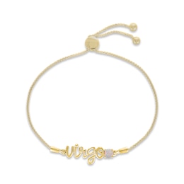 Lab-Created Opal Zodiac Virgo Bolo Bracelet 10K Yellow Gold 9.5"