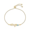 Thumbnail Image 1 of Swiss Blue Topaz Zodiac Virgo Bolo Bracelet 10K Yellow Gold 9.5&quot;