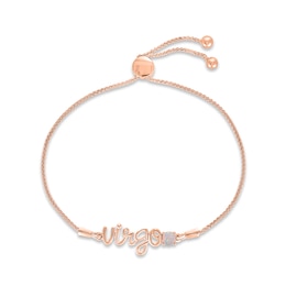Lab-Created Opal Zodiac Virgo Bolo Bracelet 10K Rose Gold 9.5"