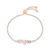 Thumbnail Image 1 of Swiss Blue Topaz Zodiac Virgo Bolo Bracelet 10K Rose Gold 9.5&quot;