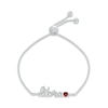 Thumbnail Image 1 of Garnet Zodiac Libra Bolo Bracelet Sterling Silver 9.5&quot;
