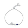 Thumbnail Image 1 of Blue Lab-Created Sapphire Zodiac Libra Bolo Bracelet 10K White Gold 9.5&quot;
