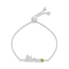 Thumbnail Image 1 of Peridot Zodiac Libra Bolo Bracelet 10K White Gold 9.5&quot;