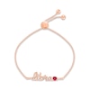Thumbnail Image 1 of Lab-Created Ruby Zodiac Libra Bolo Bracelet 10K Rose Gold 9.5"