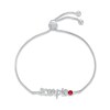 Thumbnail Image 1 of Lab-Created Ruby Zodiac Scorpio Bolo Bracelet Sterling Silver 9.5&quot;