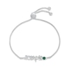 Thumbnail Image 1 of Lab-Created Emerald Zodiac Scorpio Bolo Bracelet Sterling Silver 9.5"