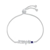 Thumbnail Image 0 of Blue Lab-Created Sapphire Zodiac Scorpio Bolo Bracelet 10K White Gold 9.5"