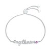 Thumbnail Image 1 of Amethyst Zodiac Sagittarius Bolo Bracelet Sterling Silver 9.5&quot;