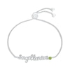 Thumbnail Image 1 of Peridot Zodiac Sagittarius Bolo Bracelet Sterling Silver 9.5&quot;