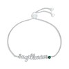 Thumbnail Image 1 of Lab-Created Emerald Zodiac Sagittarius Bolo Bracelet 10K White Gold 9.5&quot;