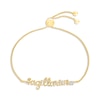 Thumbnail Image 1 of White Lab-Created Sapphire Zodiac Sagittarius Bolo Bracelet 10K Yellow Gold 9.5&quot;