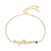 Thumbnail Image 1 of Lab-Created Emerald Zodiac Sagittarius Bolo Bracelet 10K Yellow Gold 9.5&quot;