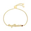Thumbnail Image 1 of Garnet Zodiac Sagittarius Bolo Bracelet 10K Yellow Gold 9.5&quot;