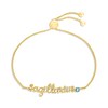Thumbnail Image 1 of Swiss Blue Topaz Zodiac Sagittarius Bolo Bracelet 10K Yellow Gold 9.5&quot;