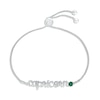 Thumbnail Image 0 of Lab-Created Emerald Zodiac Capricorn Bolo Bracelet Sterling Silver 9.5"