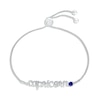 Thumbnail Image 1 of Blue Lab-Created Sapphire Zodiac Capricorn Bolo Bracelet 10K White Gold 9.5&quot;