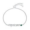 Thumbnail Image 1 of Lab-Created Emerald Zodiac Capricorn Bolo Bracelet 10K White Gold 9.5&quot;