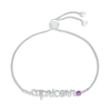 Thumbnail Image 1 of Amethyst Zodiac Capricorn Bolo Bracelet 10K White Gold 9.5&quot;