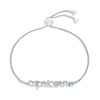 Thumbnail Image 1 of Aquamarine Zodiac Capricorn Bolo Bracelet 10K White Gold 9.5&quot;