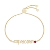 Thumbnail Image 1 of Lab-Created Ruby Zodiac Capricorn Bolo Bracelet 10K Yellow Gold 9.5&quot;