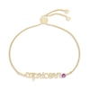 Thumbnail Image 1 of Amethyst Zodiac Capricorn Bolo Bracelet 10K Yellow Gold 9.5&quot;