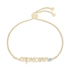 Thumbnail Image 1 of Aquamarine Zodiac Capricorn Bolo Bracelet 10K Yellow Gold 9.5"