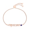 Thumbnail Image 1 of Blue Lab-Created Sapphire Zodiac Capricorn Bolo Bracelet 10K Rose Gold 9.5&quot;