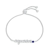 Thumbnail Image 1 of Blue Lab-Created Sapphire Zodiac Aquarius Bolo Bracelet Sterling Silver 9.5&quot;