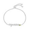Thumbnail Image 1 of Peridot Zodiac Aquarius Bolo Bracelet 10K White Gold 9.5"