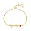 Thumbnail Image 1 of Lab-Created Ruby Zodiac Aquarius Bolo Bracelet 10K Yellow Gold 9.5&quot;