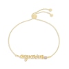 Thumbnail Image 1 of Lab-Created Opal Zodiac Aquarius Bolo Bracelet 10K Yellow Gold 9.5&quot;