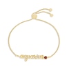 Thumbnail Image 1 of Garnet Zodiac Aquarius Bolo Bracelet 10K Yellow Gold 9.5&quot;