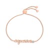 Thumbnail Image 1 of White Lab-Created Sapphire Zodiac Aquarius Bolo Bracelet 10K Rose Gold 9.5&quot;