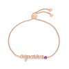 Thumbnail Image 1 of Amethyst Zodiac Aquarius Bolo Bracelet 10K Rose Gold 9.5&quot;