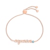 Thumbnail Image 1 of Swiss Blue Topaz Zodiac Aquarius Bolo Bracelet 10K Rose Gold 9.5&quot;