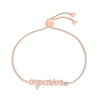 Thumbnail Image 1 of Aquamarine Zodiac Aquarius Bolo Bracelet 10K Rose Gold 9.5&quot;