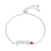 Thumbnail Image 1 of Lab-Created Ruby Zodiac Pisces Bolo Bracelet Sterling Silver 9.5&quot;