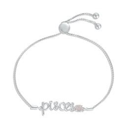 Lab-Created Opal Zodiac Pisces Bolo Bracelet Sterling Silver 9.5"