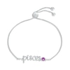 Thumbnail Image 1 of Amethyst Zodiac Pisces Bolo Bracelet Sterling Silver 9.5&quot;