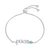 Thumbnail Image 1 of Swiss Blue Topaz Zodiac Pisces Bolo Bracelet Sterling Silver 9.5&quot;