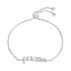 Thumbnail Image 1 of White Lab-Created Sapphire Zodiac Pisces Bolo Bracelet 10K White Gold 9.5&quot;