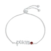 Thumbnail Image 1 of Garnet Zodiac Pisces Bolo Bracelet 10K White Gold 9.5"