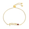 Thumbnail Image 0 of Garnet Zodiac Pisces Bolo Bracelet 10K Yellow Gold 9.5"