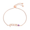 Thumbnail Image 0 of Amethyst Zodiac Pisces Bolo Bracelet 10K Rose Gold 9.5"