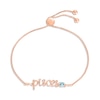 Thumbnail Image 1 of Aquamarine Zodiac Pisces Bolo Bracelet 10K Rose Gold 9.5"