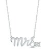 Thumbnail Image 1 of White Lab-Created Sapphire &quot;Mrs.&quot; Necklace Sterling Silver 18&quot;