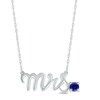 Thumbnail Image 1 of Blue Lab-Created Sapphire &quot;Mrs.&quot; Necklace Sterling Silver 18&quot;