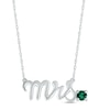 Thumbnail Image 1 of Lab-Created Emerald &quot;Mrs.&quot; Necklace Sterling Silver 18&quot;