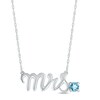 Thumbnail Image 1 of Swiss Blue Topaz &quot;Mrs.&quot; Necklace Sterling Silver 18&quot;